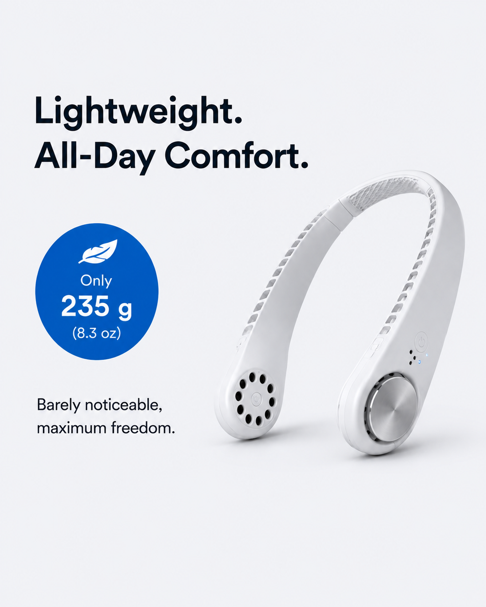 Brizé Portable Neck Fan – Hands-Free Bladeless Cooling